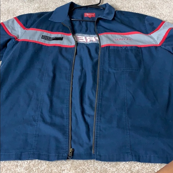 supreme zip up work shirt